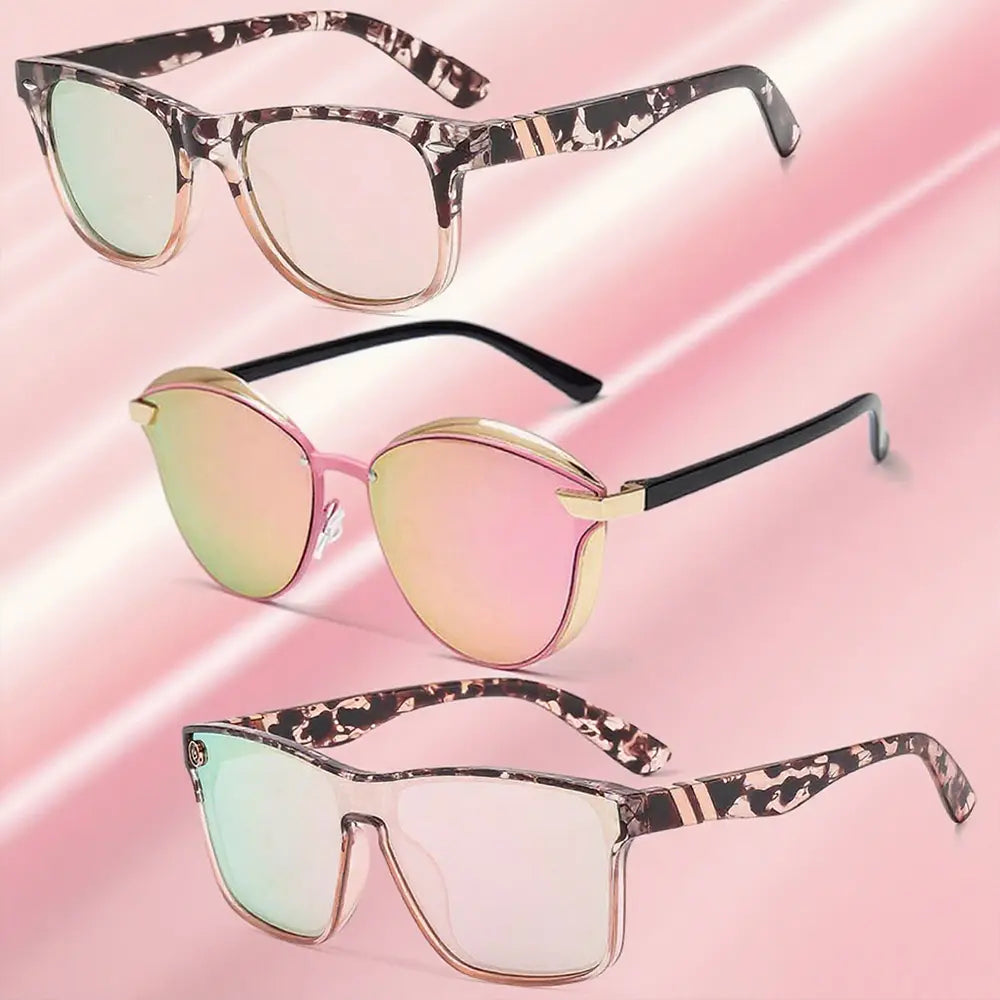 2Pcs Modern Rich Girl Sunglasses, Cute Unisex Trendy Casual Tortoiseshell Sunglasses for Everyday Use, Chic Metal Frame Cat Eye Sunglasses, Aviator Sunglasses, Outdoor Activities Travel Lightweight Durable UV Protection Tinted Lenses Sunglasses